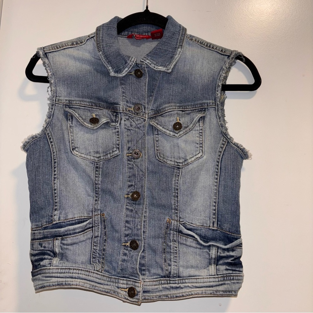 VINTAGE Guess Jeans denim embroidered vest